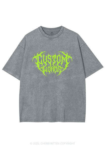Custom Punk Words Y2K Shirts Washed Tee Cherrykitten