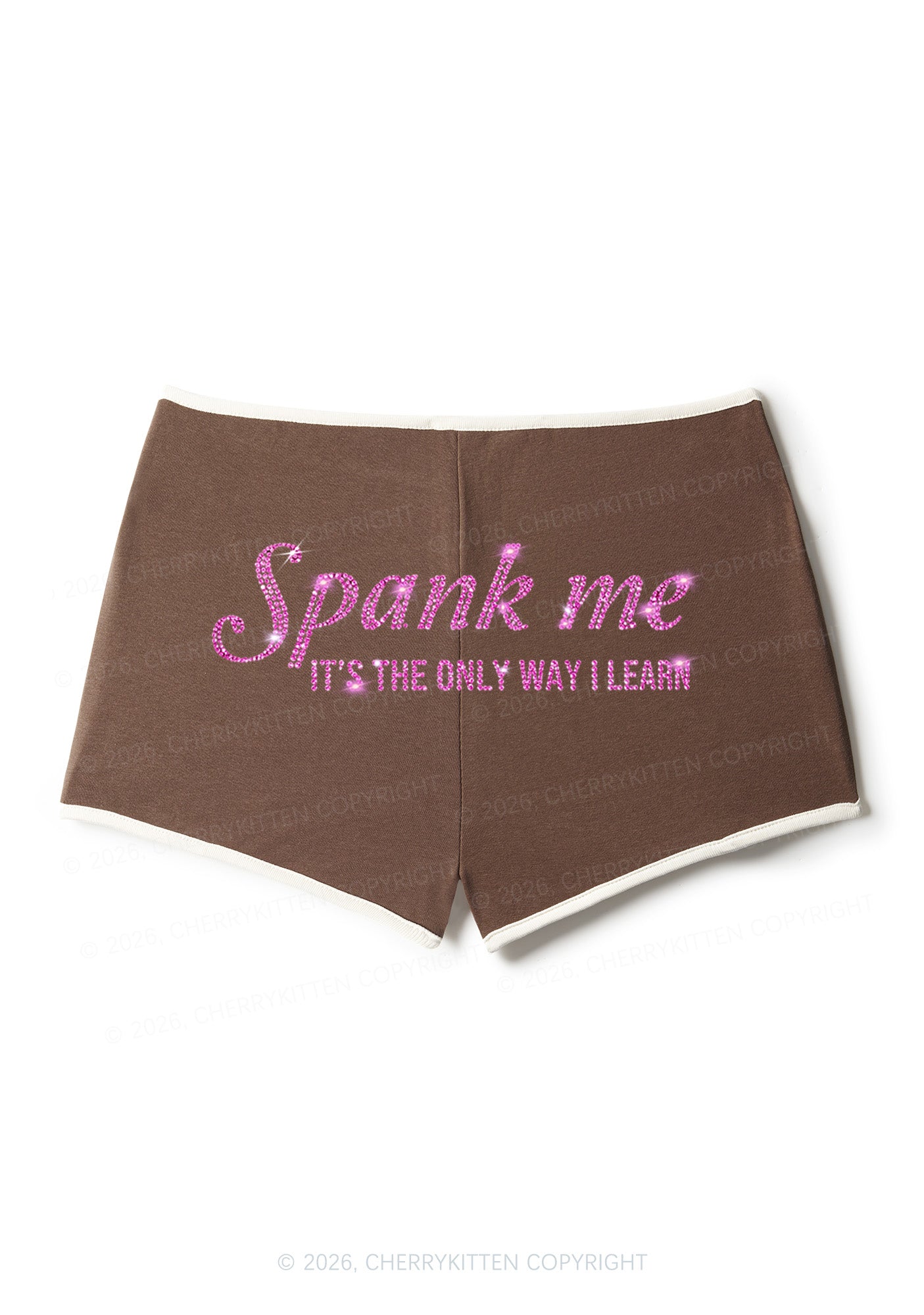 Rhinestone Spank Me Y2K Booty Shorts Cherrykitten