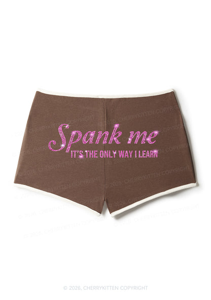 Rhinestone Spank Me Y2K Booty Shorts Cherrykitten