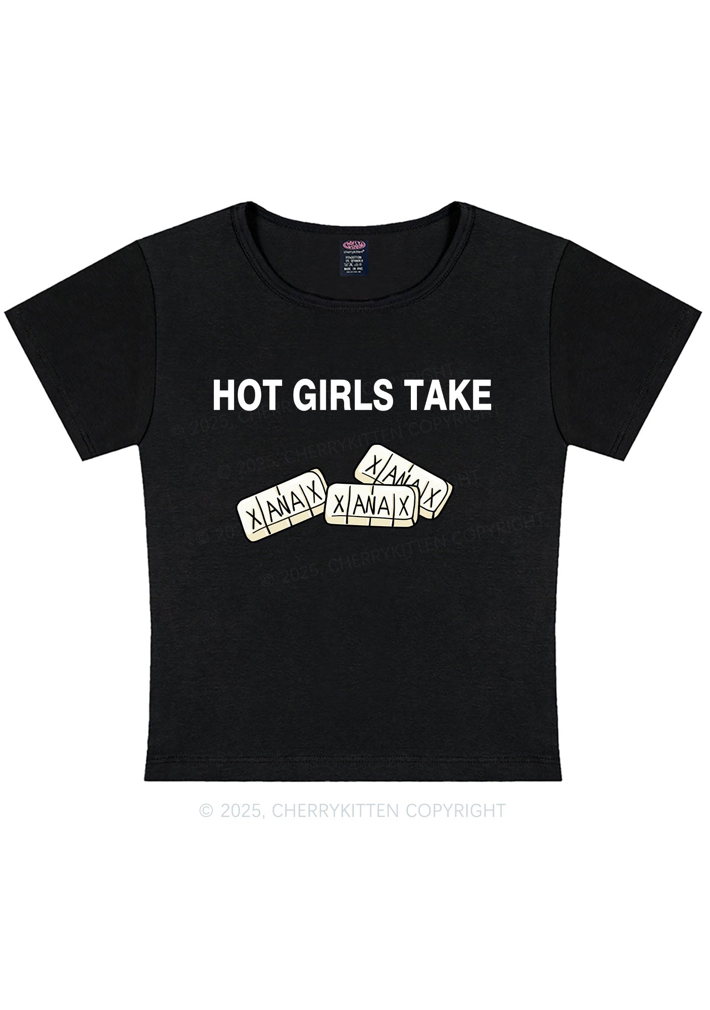 Hot Girls Take Xanax Y2K Baby Tee Cherrykitten