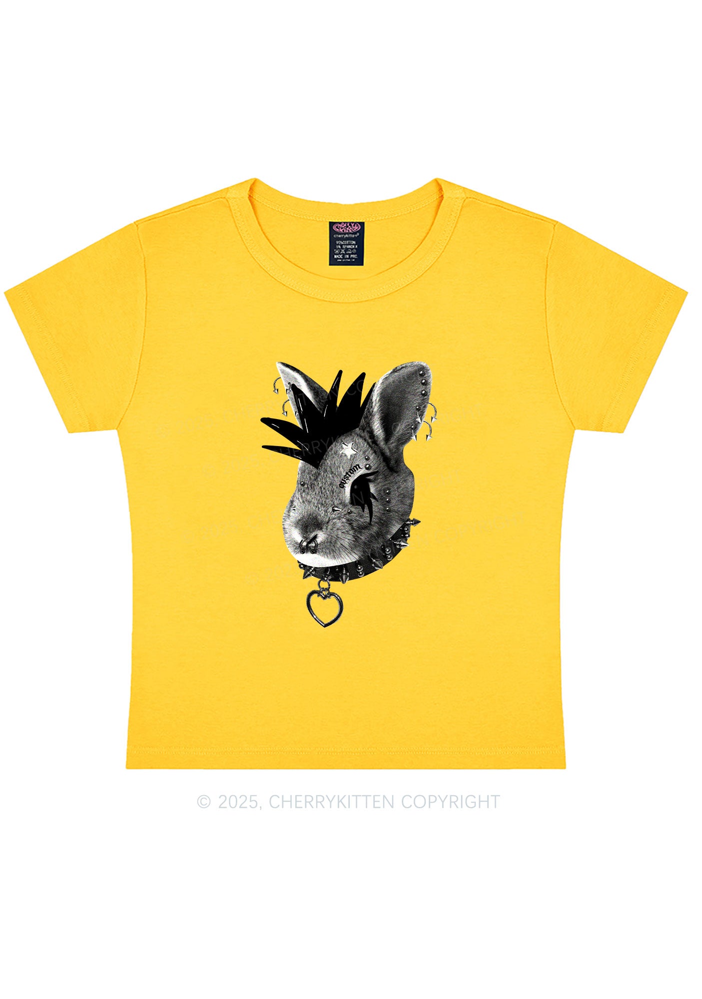 Custom Punk Pet Y2K Baby Tee Cherrykitten