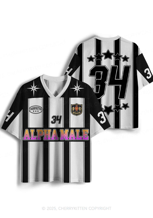 Custom Black Alpha Male Y2K Sport Jersey Shirts Cherrykitten
