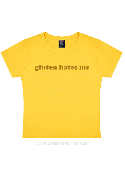 Gluten Hates Me Y2K Baby Tee Cherrykitten