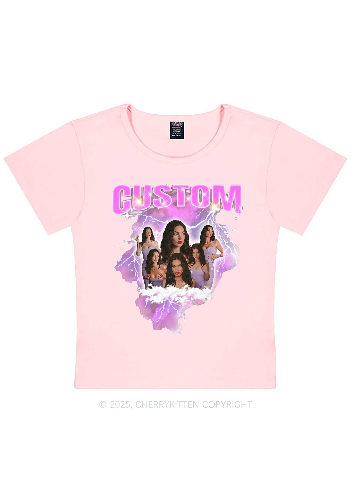 Custom Photo Storm Art Y2K Baby Tee Cherrykitten