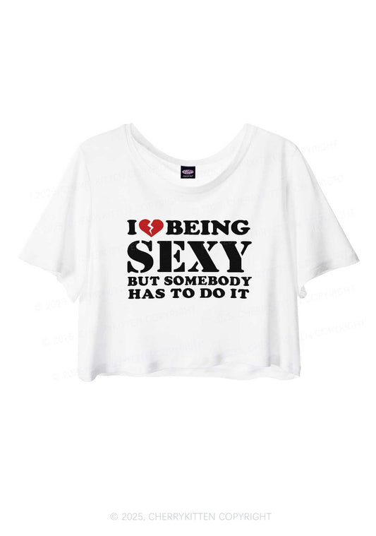 Being Sexy Tough Y2K Sheer Crop Tee Cherrykitten