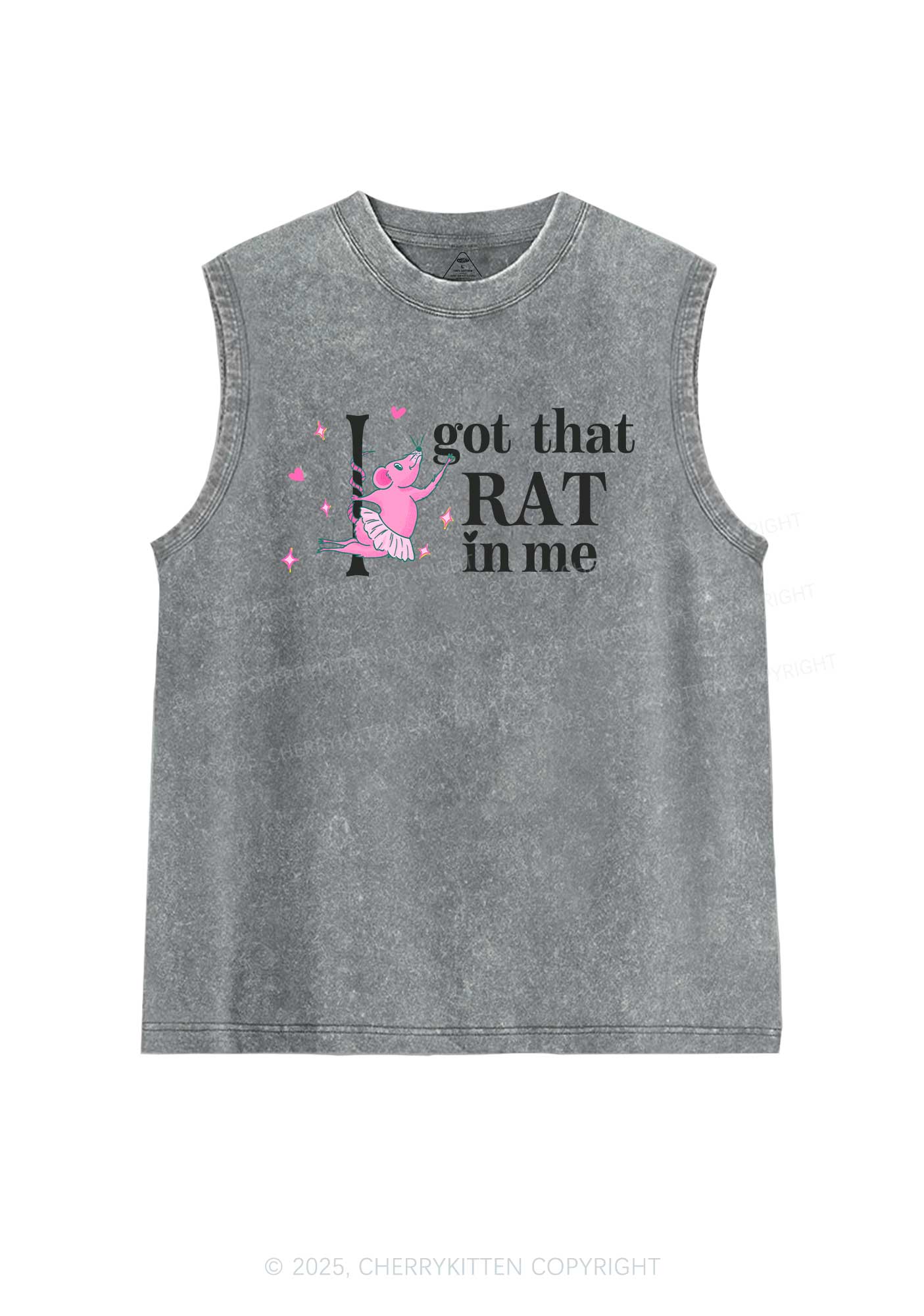 Got Rat In Me Y2K Washed Muscle Tank Cherrykitten