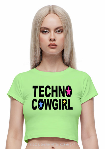 Techno Cowgirl Y2K Baby Tee Cherrykitten