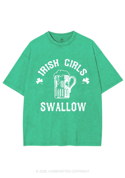 Irish Girls Swallow St Patricks Y2K Washed Tee Cherrykitten