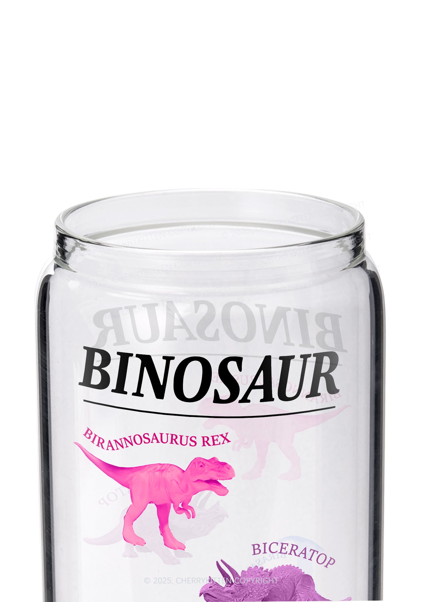 Binosaur Pride Y2K Printed Glass Cup Cherrykitten