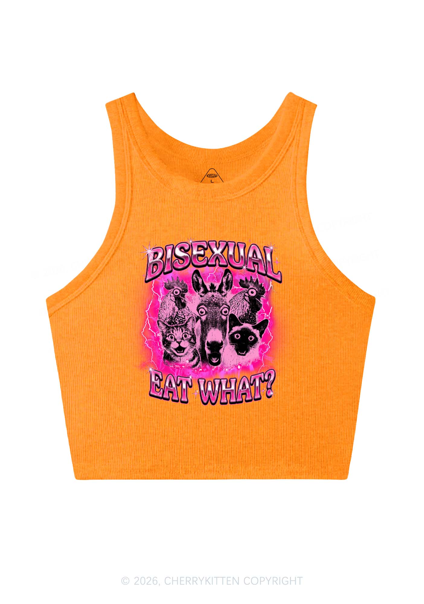 Bisexual Eat What Pride Y2K Crop Tank Top Cherrykitten