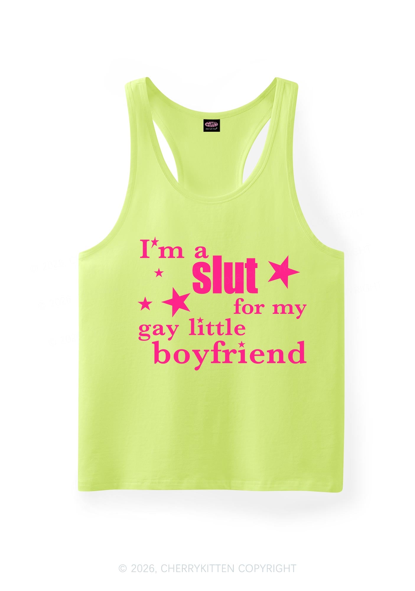Slxt For My Gay Little BF Pride Y2K Men Racerback Tank Top Cherrykitten