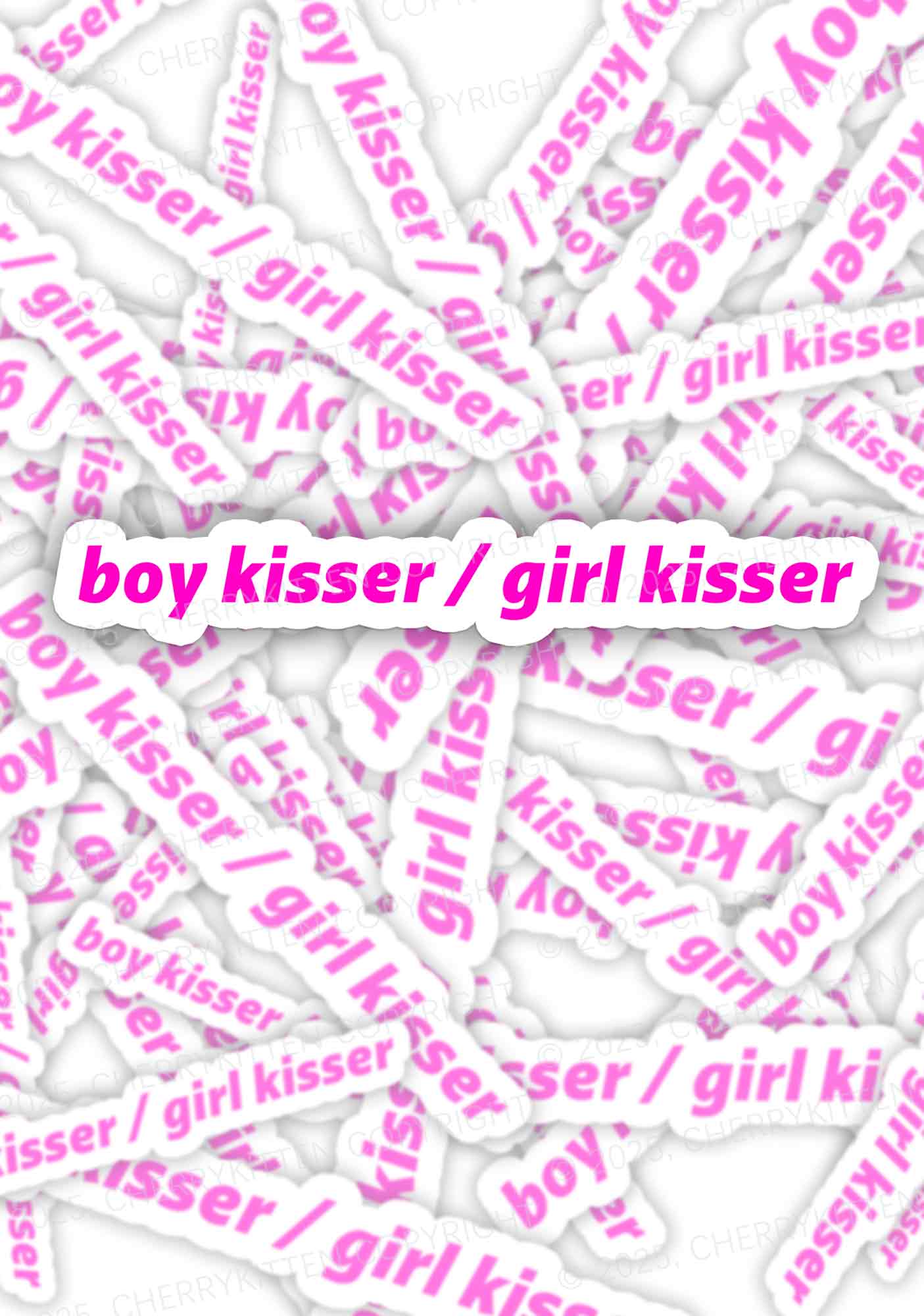 Boy Kisser Girl Kisser Pride 1Pc Y2K Sticker Cherrykitten