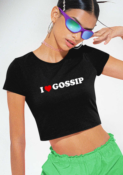 I Love Gossip Y2K Baby Tee