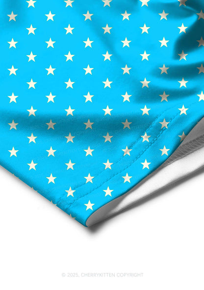Blue Star Y2K Print Men Boxer Briefs Cherrykitten