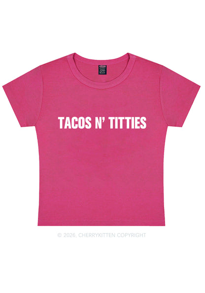 Tacos And Txtties Y2K Baby Tee Cherrykitten