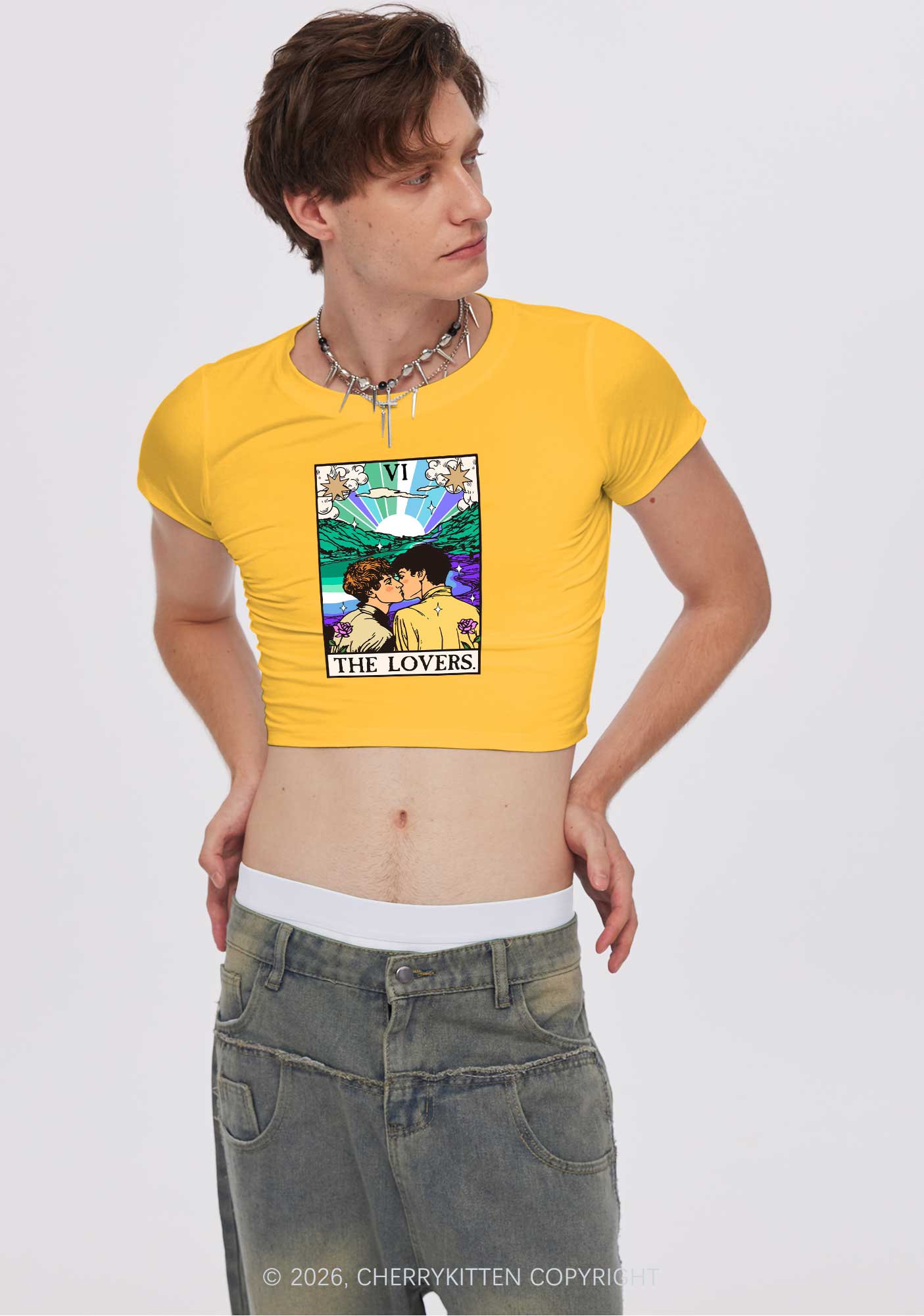 The Gay Lovers Pride Y2K Baby Tee Cherrykitten