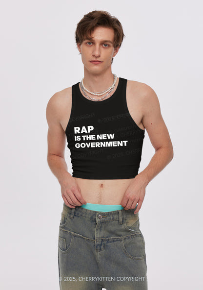 Rap Government Y2K Crop Tank Top Cherrykitten