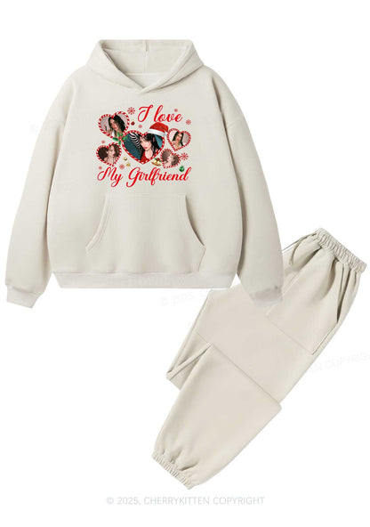 Custom Christmas I Love My GF Y2K Fleece Hoodie Set Cherrykitten