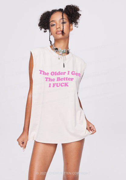 Older Get Better Fxxk Y2K Washed Muscle Tank Cherrykitten