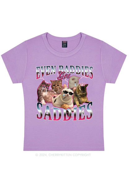 Five Baddie Cats Y2K Baby Tee Cherrykitten