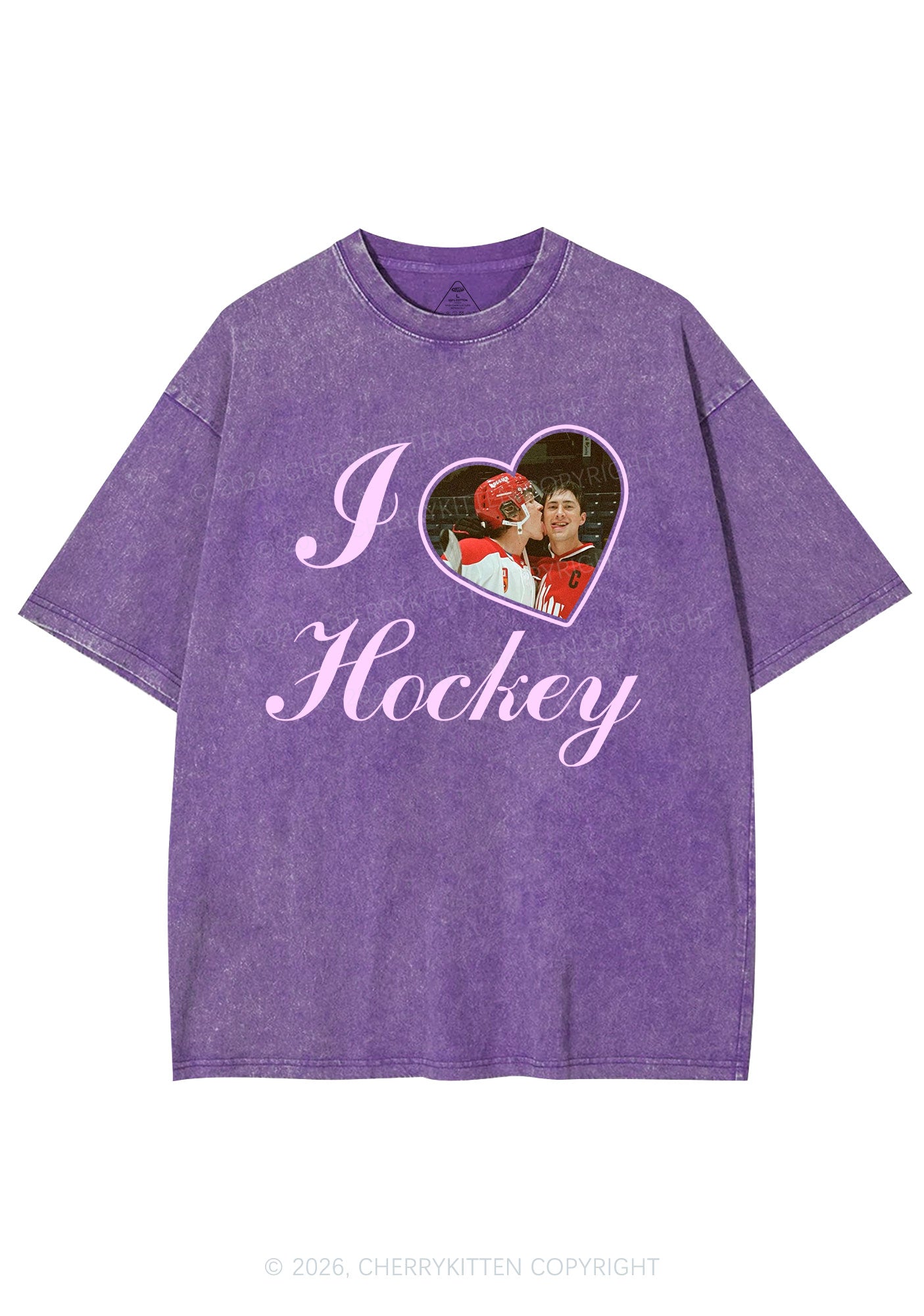 I Love Hockey HR Y2K Shirts Washed Tee Cherrykitten