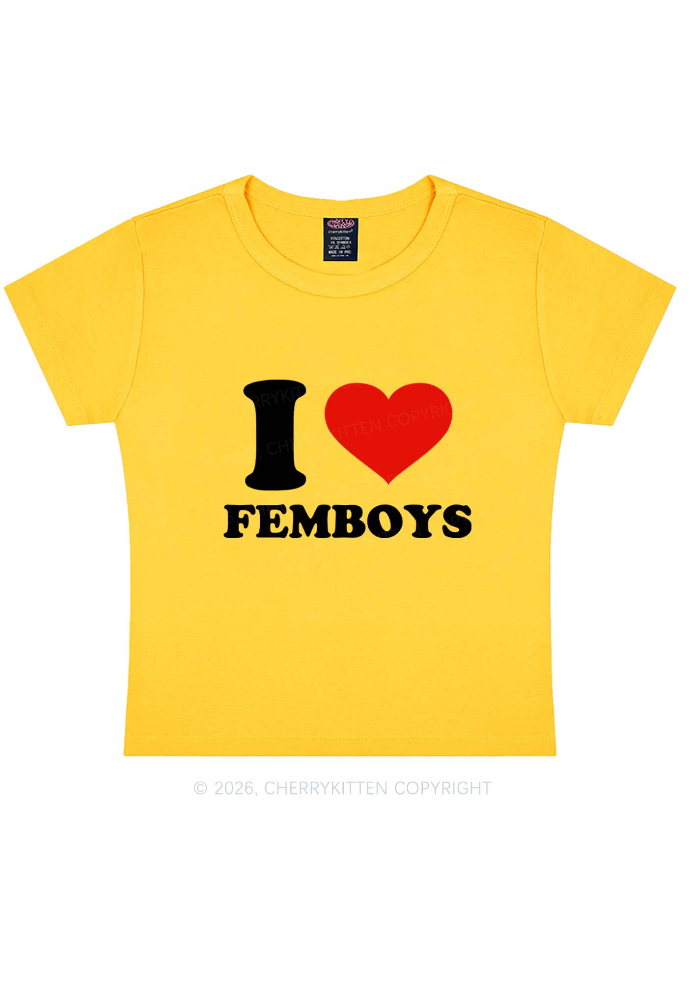 I Love Femboys Pride Y2K Baby Tee Cherrykitten