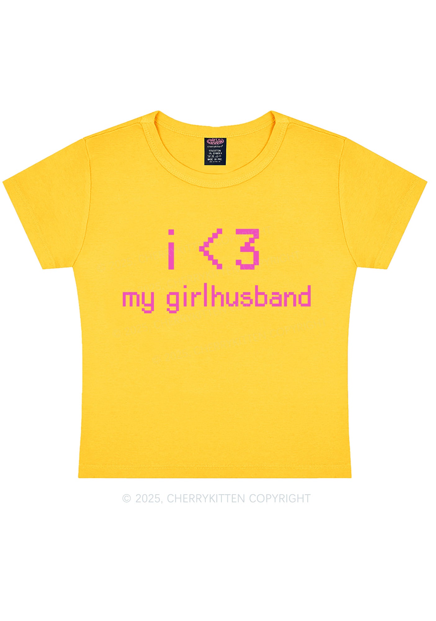 I Love My Girlhusband Y2K Baby Tee Cherrykitten