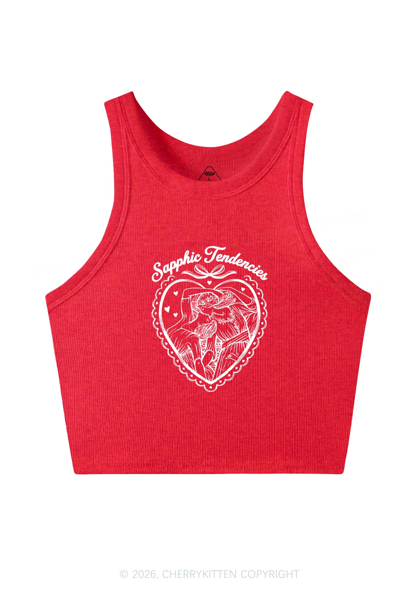 Sapphic Tendencies Art Pride Y2K Crop Tank Top Cherrykitten