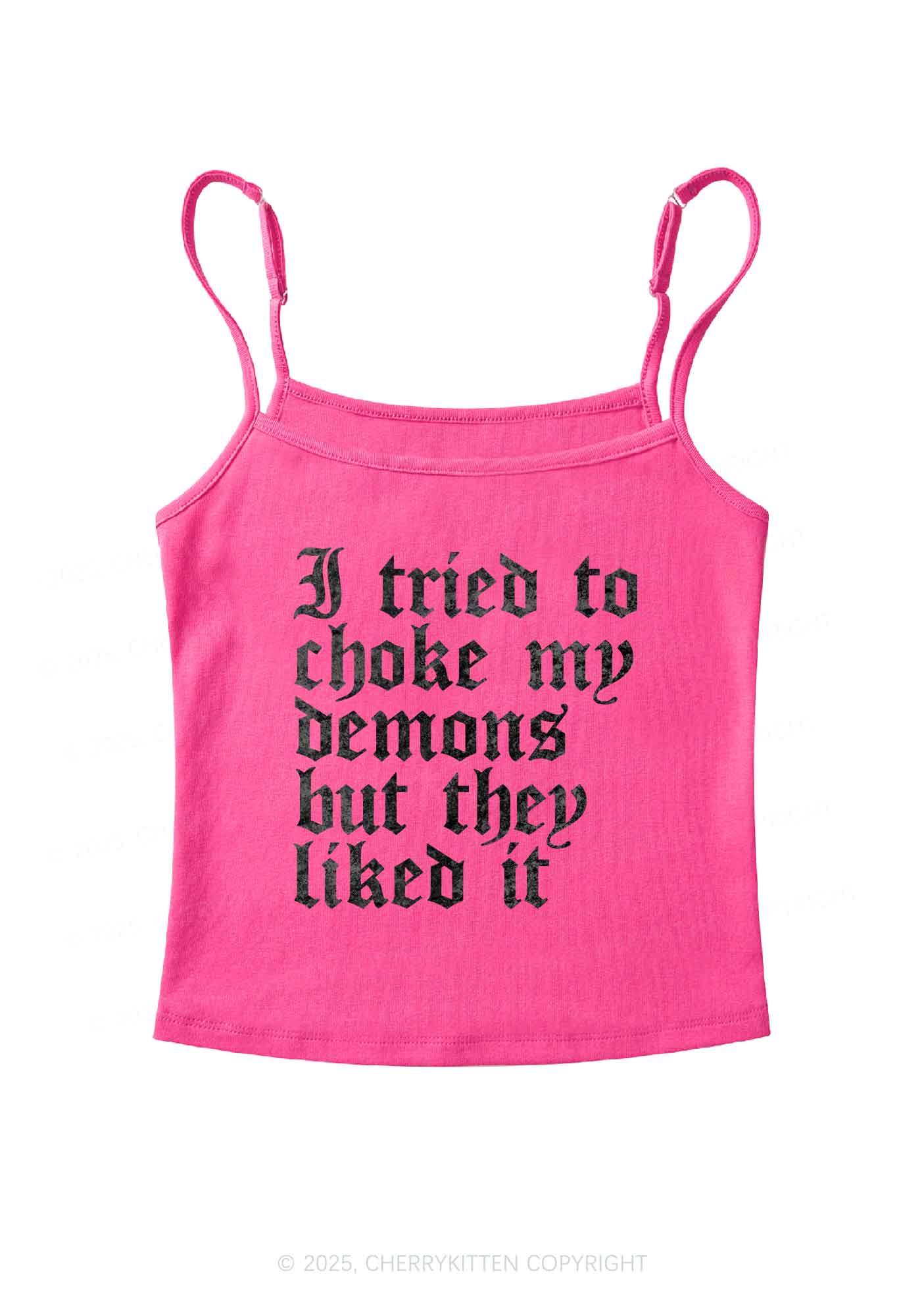 Halloween Choke Demons They Liked Y2K Spaghetti Strap Cami Cherrykitten