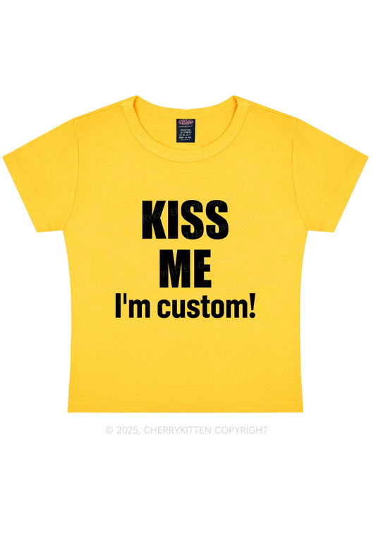 Kiss Me Im Custom Y2K Baby Tee Cherrykitten