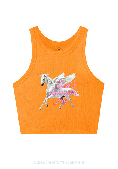 Gods Favourite Fag Pride Y2K Crop Tank Top Cherrykitten