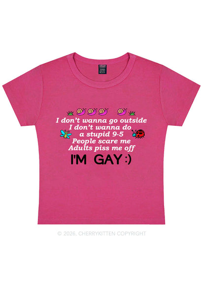 People Scare Me Im Gay Pride Y2K Baby Tee Cherrykitten