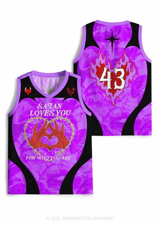 Custom Halloween Satan Loves You Y2K Sport Jersey Tank Cherrykitten