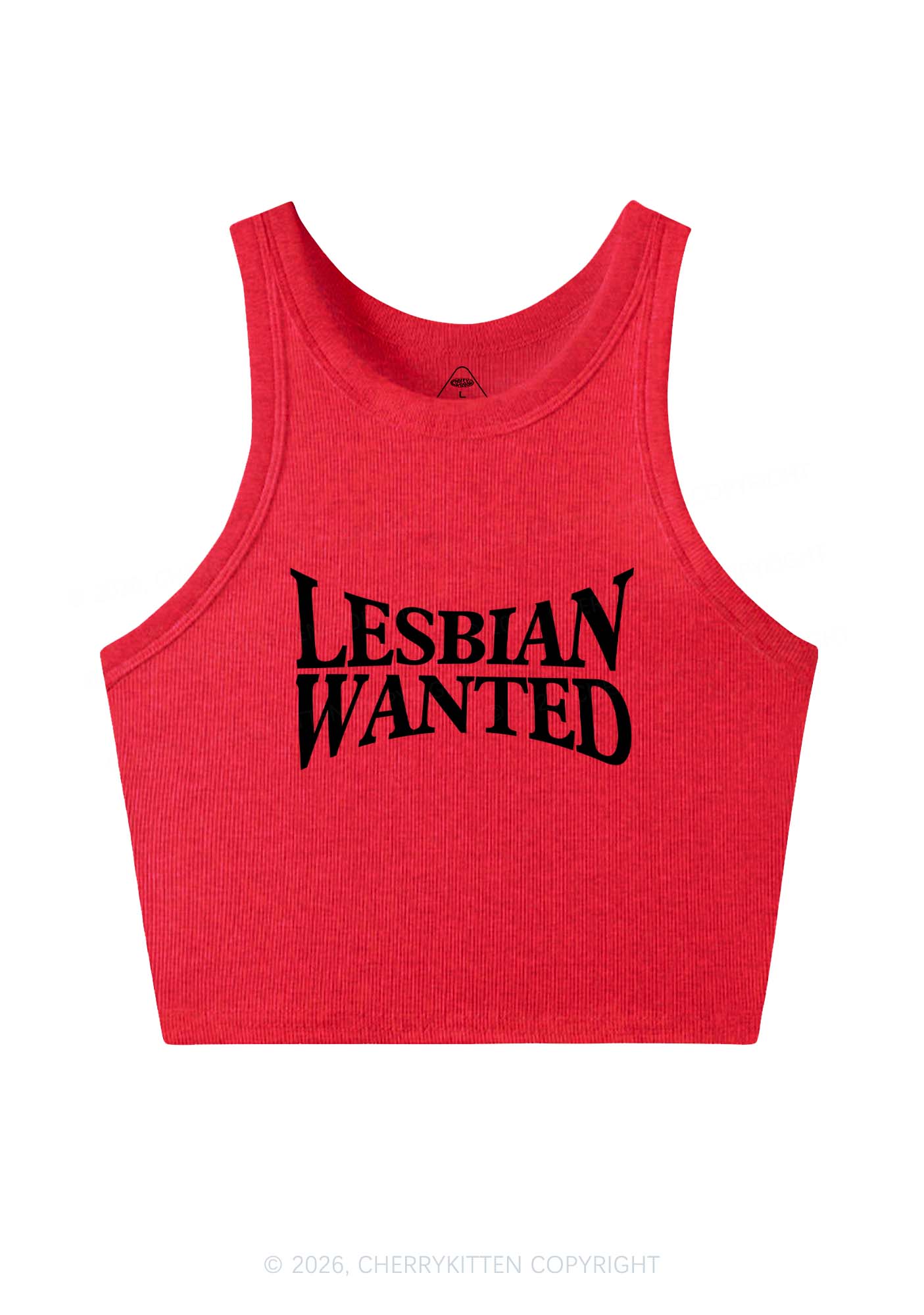 Lesbian Wanted Pride Y2K Crop Tank Top Cherrykitten