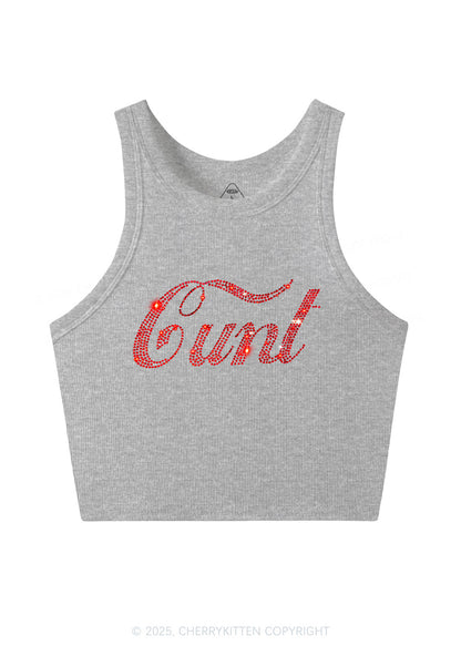 Rhinestone Special Cxxt Y2K Crop Tank Top Cherrykitten