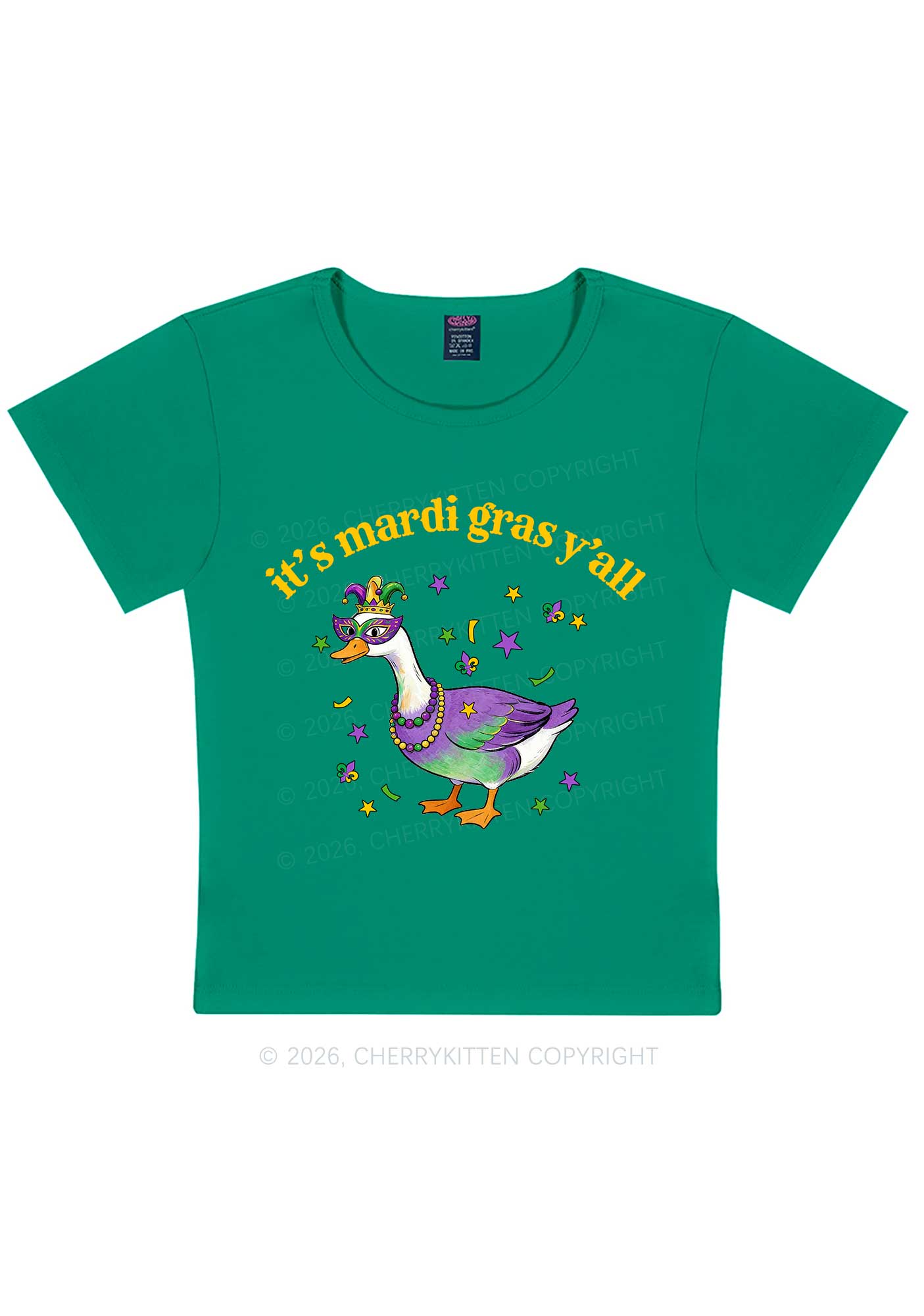 Its Mardi Gras Yall Y2K Baby Tee Cherrykitten