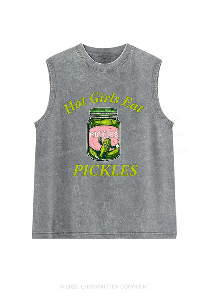 Hot Girls Eat Pickles Y2K Washed Muscle Tank Cherrykitten