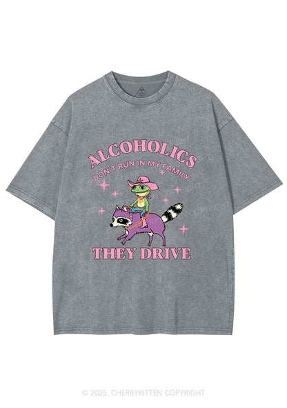 Alcoholics Drive Y2K Shirts Washed Tee Cherrykitten