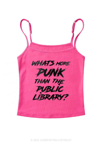 Punk Than Public Library Y2K Spaghetti Strap Cami Cherrykitten