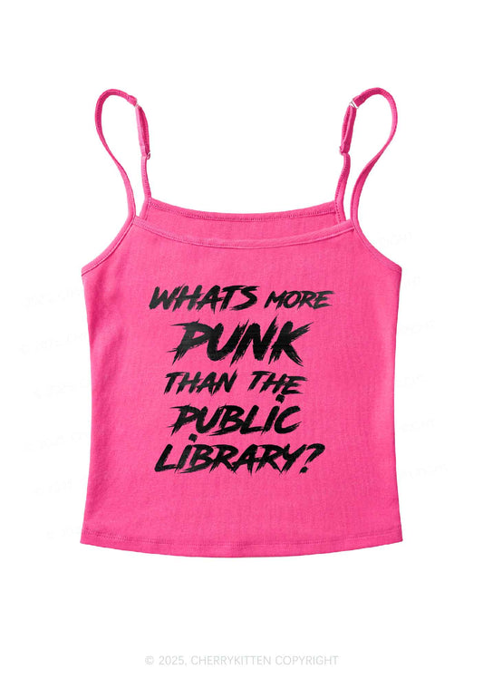 Punk Than Public Library Y2K Spaghetti Strap Cami Cherrykitten