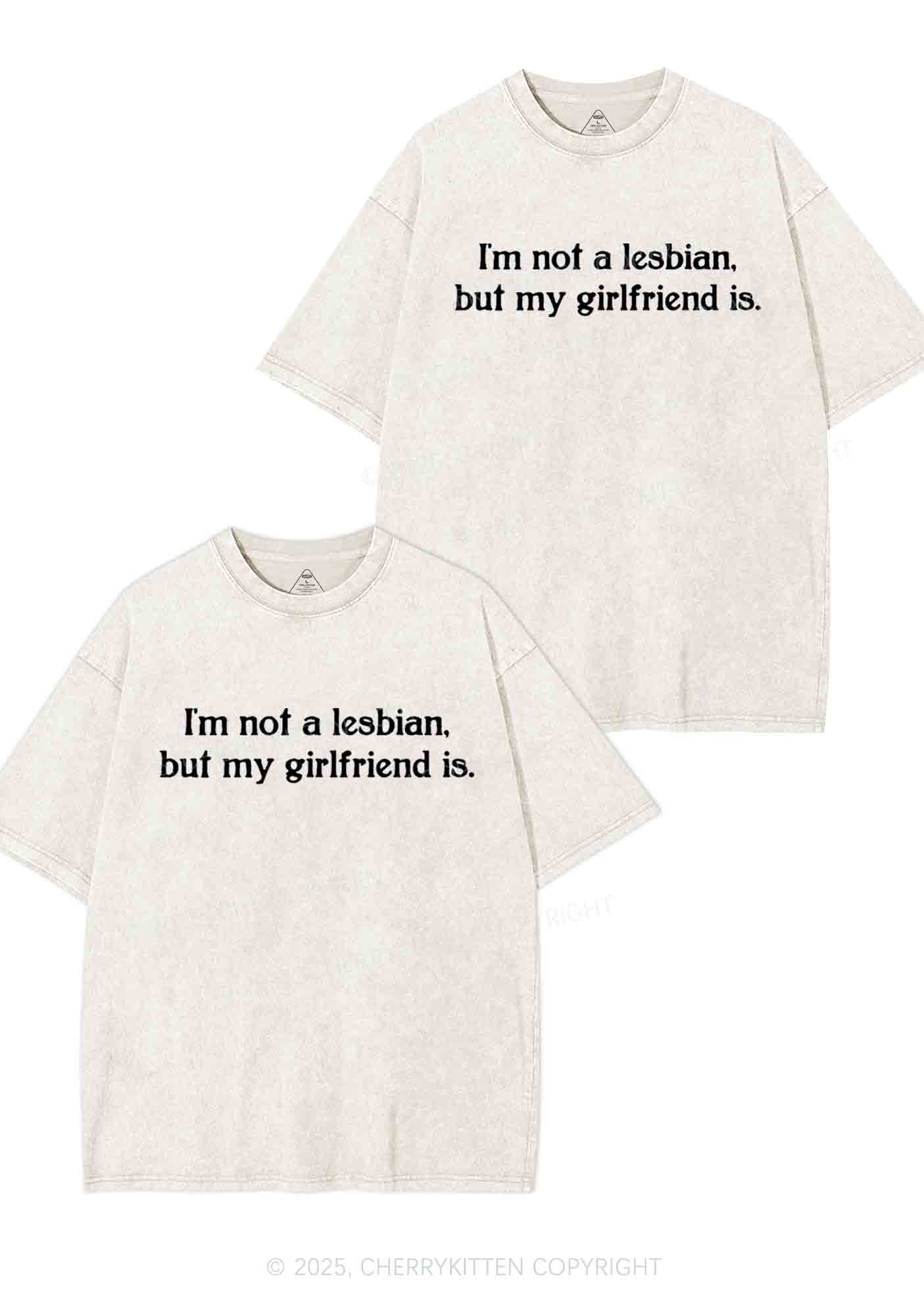 My GF Is Lesbian Y2K Valentine's Day Washed Tee Cherrykitten