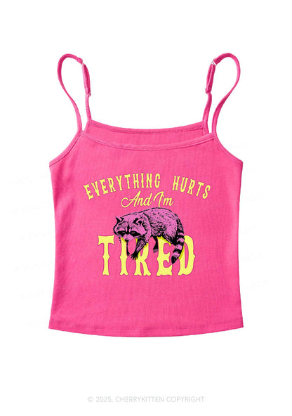 I Am Tried Y2K Spaghetti Strap Cami Cherrykitten
