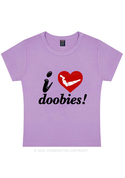 I Love Doobies Y2K Baby Tee Cherrykitten