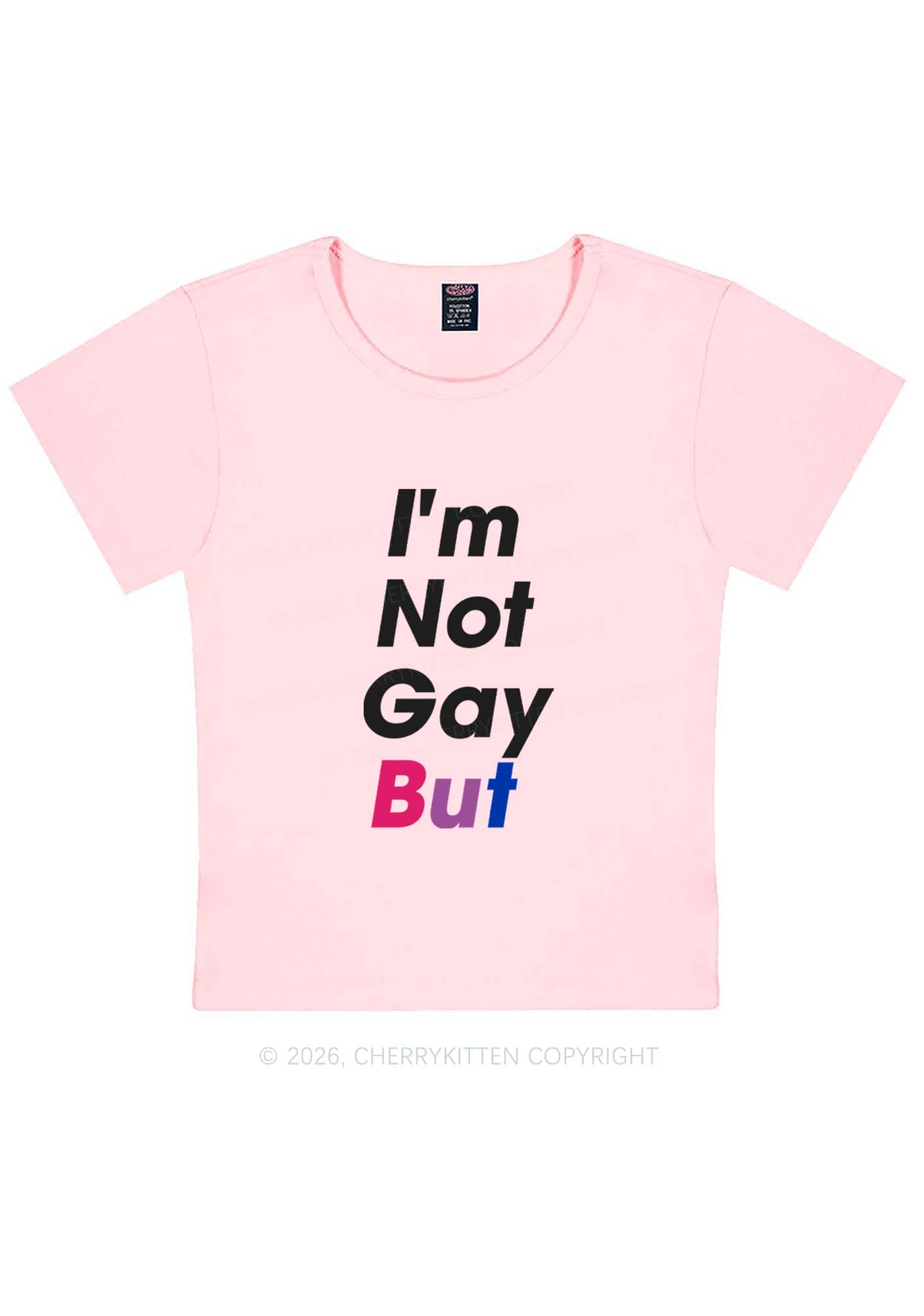 Im Not Gay But Pride Y2K Baby Tee Cherrykitten
