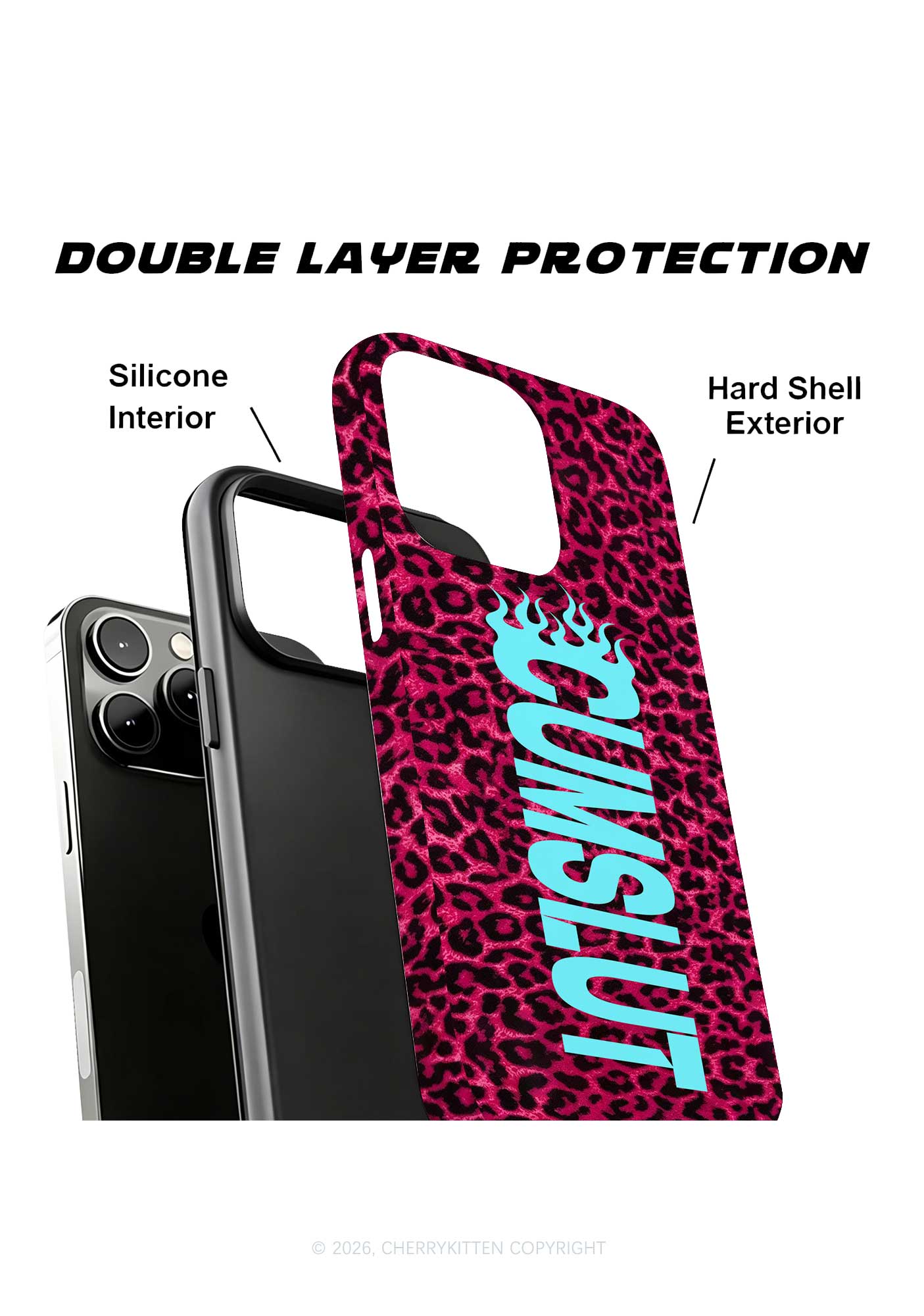 Cxmslxt Hot Pink Leopard Y2K Phone Case Cherrykitten