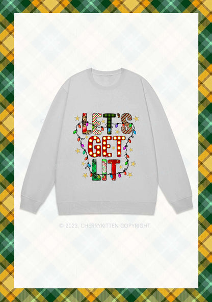 Let's Get Lit Christmas Y2K Sweatshirt Cherrykitten