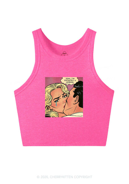 Im Definitely A Lesbian Pride Y2K Crop Tank Top Cherrykitten