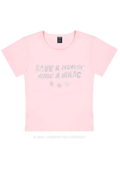 Rhinestone Ride A Masc Pride Y2K Baby Tee Cherrykitten