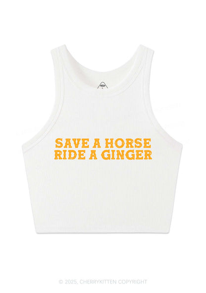 Ride A Ginger Y2K Crop Tank Top Cherrykitten