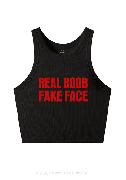Fake Face Real Bxxb Y2K Crop Tank Top Cherrykitten